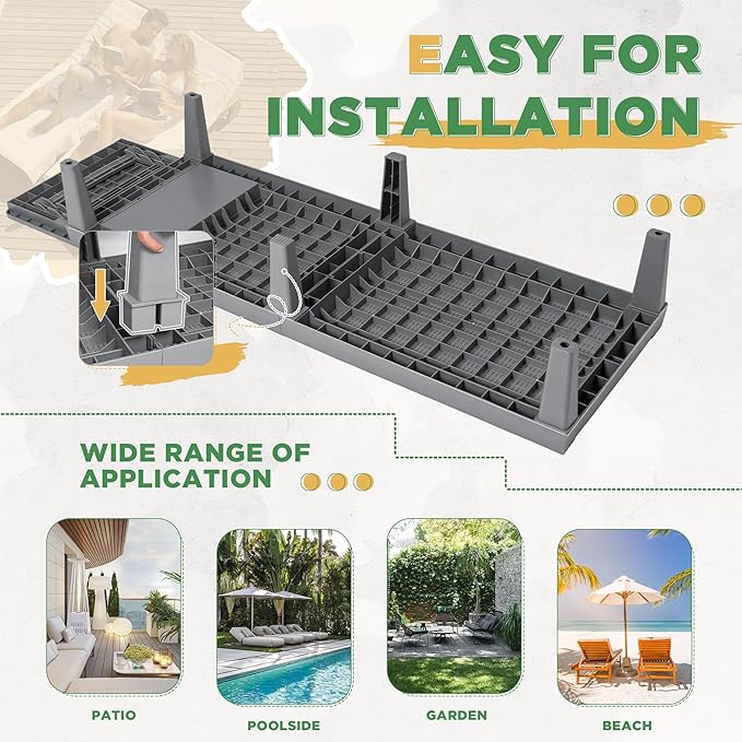 Greesum Outdoor Chaise Lounge Chairs Set of 2 with 5-Position Adjustable Backrest, Waterproof PP Sun Chaise Loungers for Garden Pool Beach Patio Deck Sunbathing, Grey