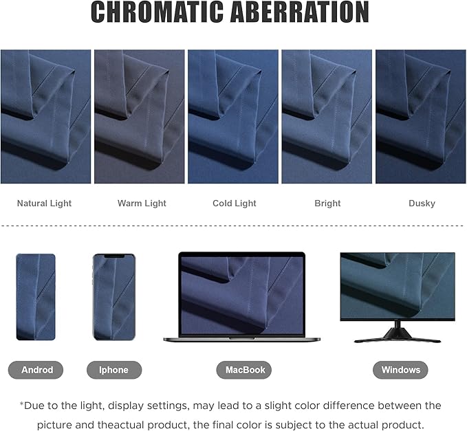 BONZER Waterproof Outdoor Curtains for Patio Porch Pergola Cabana Thick Privacy Wide Grommet Indoor Curtains for Bedroom Living Room, 1 Panel, 110W x 108L inch, Navy