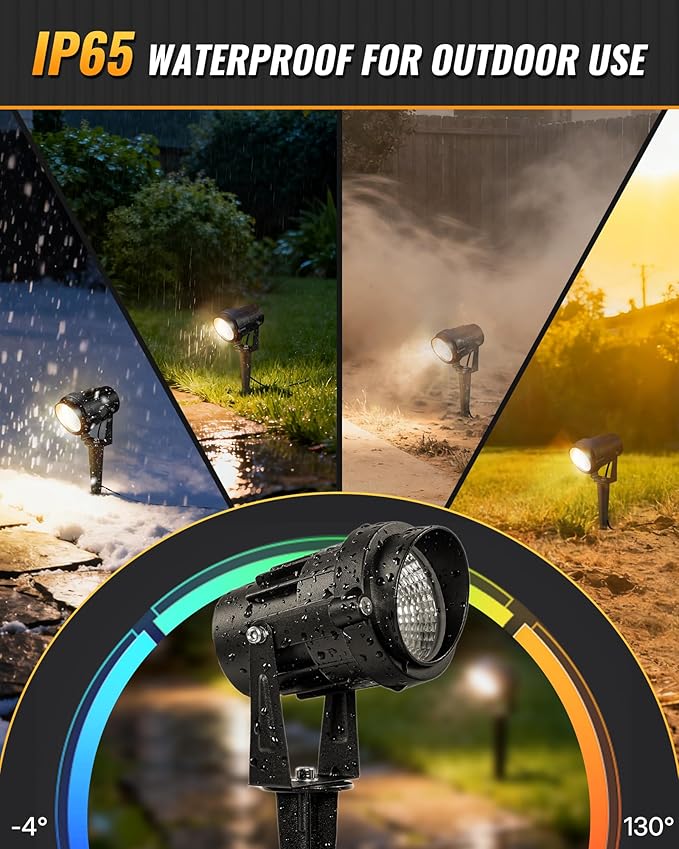 6W 700LM Low Voltage Landscape Lighting, 12V AC/DC 3000K Warm White LED Low Voltage Landscape Lights, IP65 Waterproof Outdoor Spotlights with Connectors for Garden Tree Yard 14Pack W01SLP1406