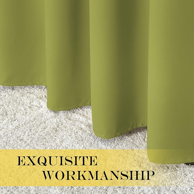 NICETOWN Blackout Sliding Glass Door Curtains, Room Darkening Thermal Insulated Curtains for Living Room Bedroom, Extra Wide Window Drapes, 1 Panel, W80 x L118, Fresh Green