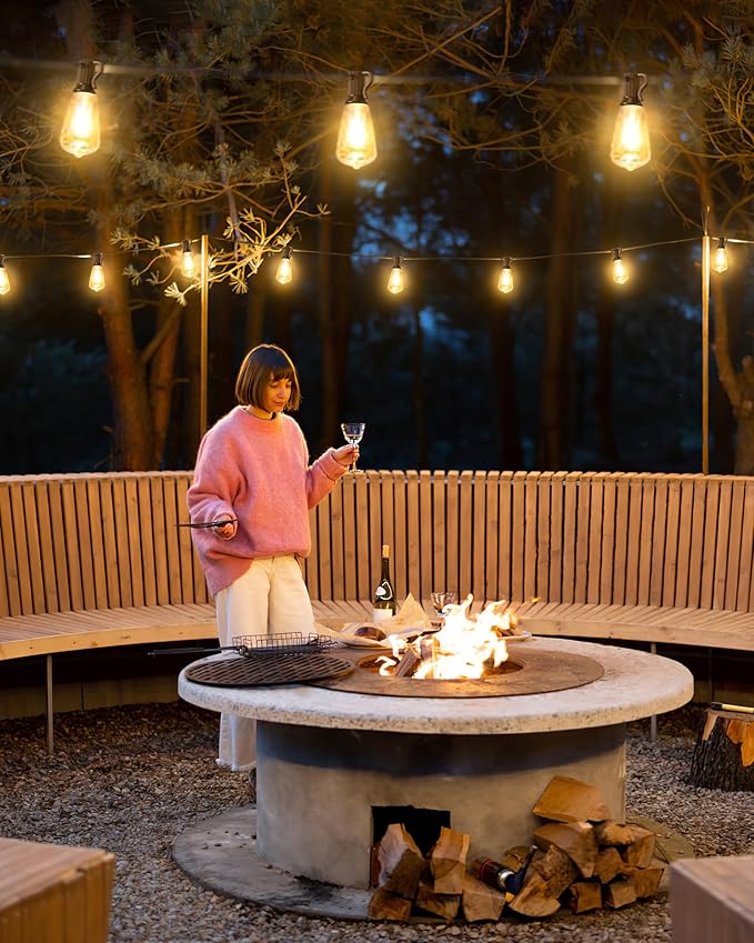 Doukegde 100FT LED Outdoor String Lights, 2700K LED Patio Lights Outdoor Waterproof with 50+2 Shatterproof Vintage Bulbs, Plug in Hanging Light for Porch, Backyard, Garden, Gazebo [Non-Solar]