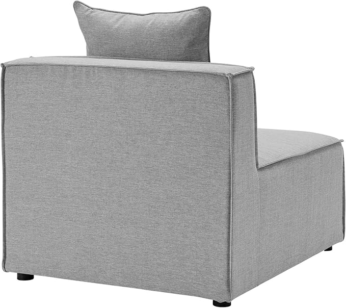 Modway Saybrook Outdoor Patio Upholstered Sectional Sofa Armless Chair in Gray