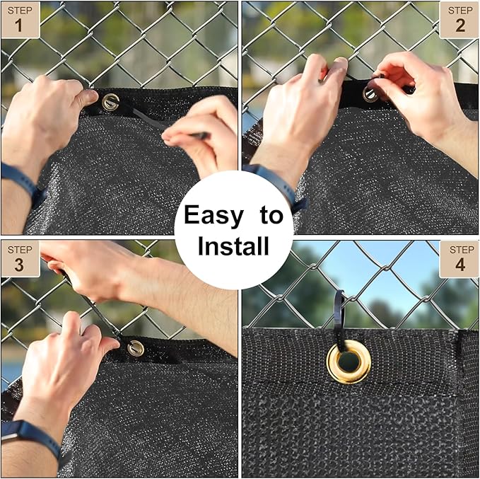 UPGRADE Privacy Fence Screen 3'x4' Dark Grey Outdoor 90% Visibility Blockage 170 GSM Mesh Shade Cover Panels for Backyard,Balcony,Home Decoration with Zip Ties,Customized Avaliable
