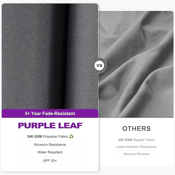 PURPLE LEAF 8' X 11' Left-right Tilt Patio Umbrella Outdoor Cantilever Swivel Rectangle Umbrella Aluminum Offset Umbrella with 360-degree Rotation for Garden Deck Pool Patio Light Grey