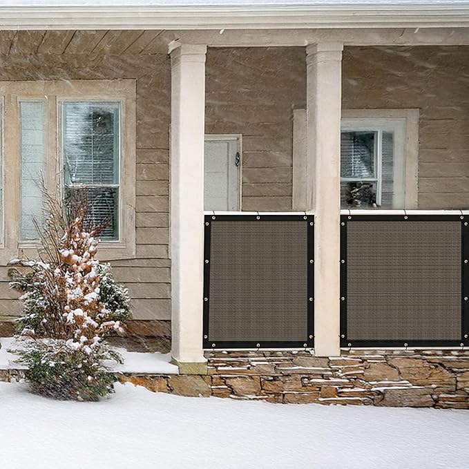 UPGRADE Privacy Fence Screen 6'x17' Brown Outdoor 90% Visibility Blockage 170 GSM Mesh Shade Cover Panels for Backyard,Balcony,Home Decoration with Zip Ties,Customized Avaliable