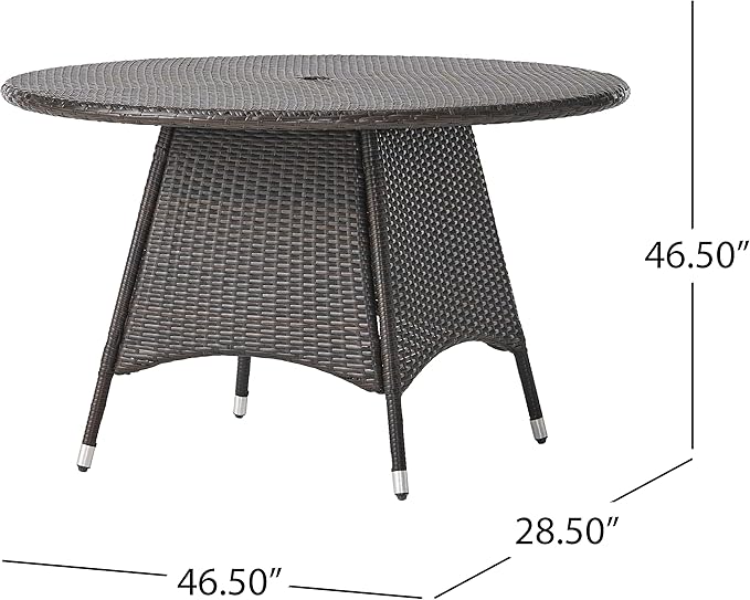 Christopher Knight Home Corsica PE Round KD Dining Table, Multibrown
