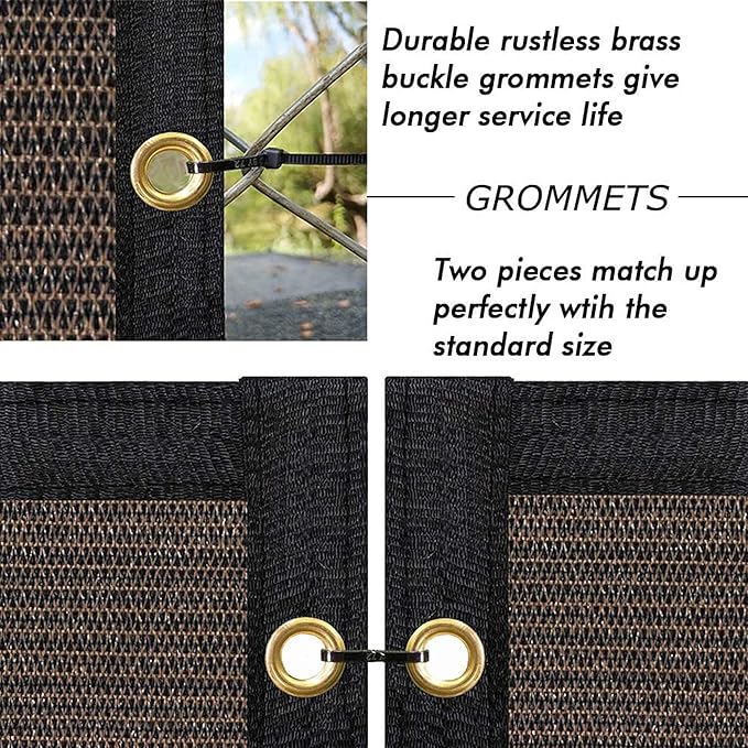 UPGRADE Privacy Fence Screen 5'x12' Brown Outdoor 90% Visibility Blockage 170 GSM Mesh Shade Cover Panels for Backyard,Balcony,Home Decoration with Zip Ties,Customized Avaliable