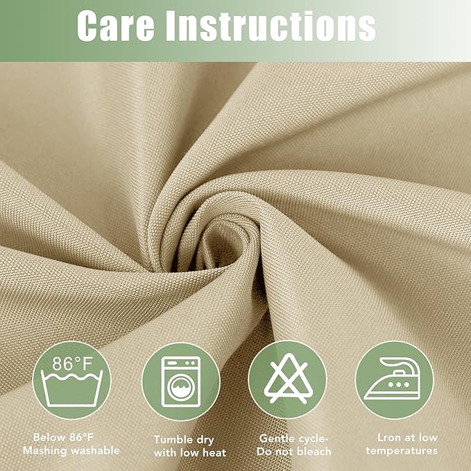 HolidayIdeas Extra Wide Outdoor Curtains for Patio Waterproof, 6 Panels - 110x108 Inches - Weatherproof Privacy Outsides Curtains for Backyard Porch Gazebo, Sunlight & UV Blocking (Cream, Grommet Top)