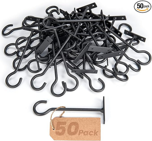 6inch Plant Hooks 50Pack Hanging Plant Bracket Metal Plant Hanger Black