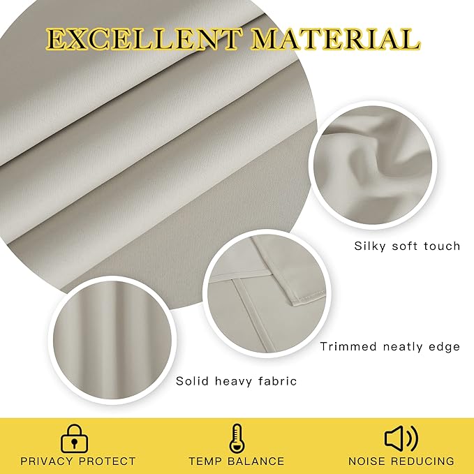 NICETOWN Sliding Door Curtains Extra Wide and Long, Thermal Insulated Large Curtain for Windows Energy Saving Patio Door Panel for Bedroom/Living Room (Natural, W100 x L120, 1 Panel)