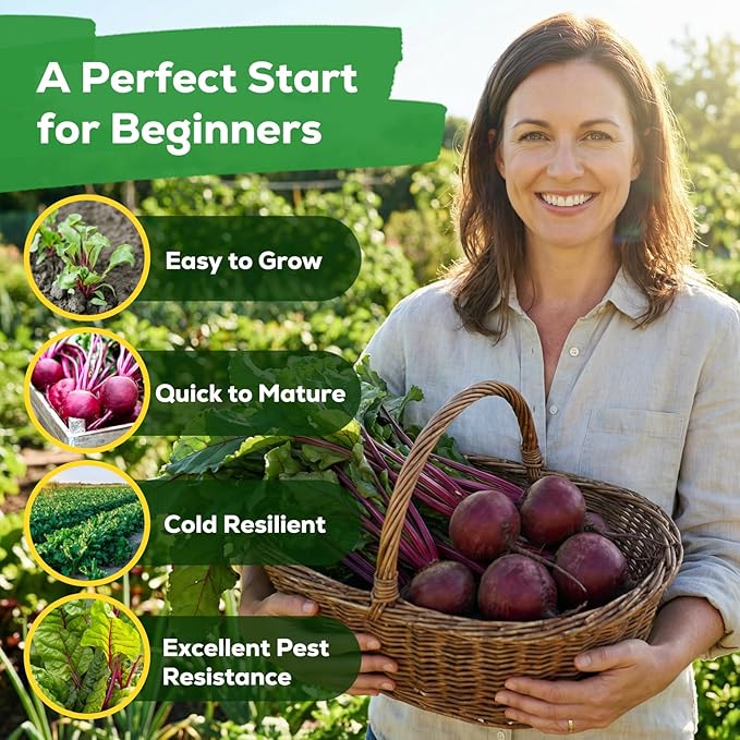 800+ Heirloom Fruivity Detroit Dark Red Beet Seeds for Planting-Non-GMO Vegetable Seeds, High Germination, USA Grown, for Home Garden & Fresh Beets