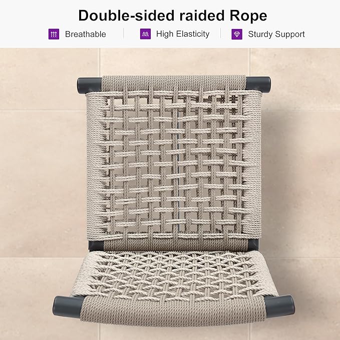 PURPLE LEAF Counter Height Stools Set of 2 with Back Aluminum Patio Bar Stools for Pool Lawn Kitchen All Weather Wicker Outdoor Bar Chairs Dark Grey
