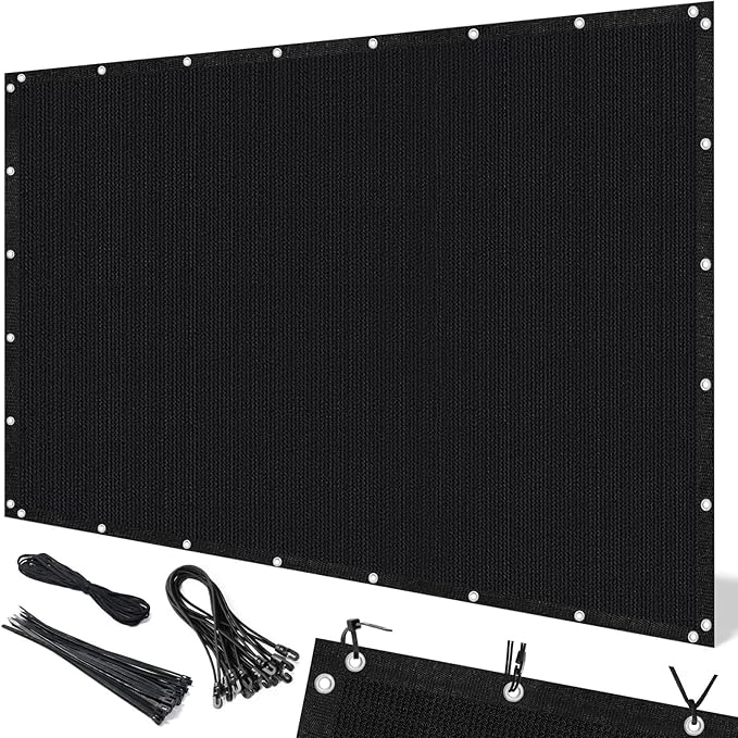 Artpuch 90% Sun Shade Cloth, 4 x 10 FT Pergola Shade Cover Canopy with Grommets, Sun Screen Fabric Tarp for Patio, Outdoor, Garden, Backyard, Black