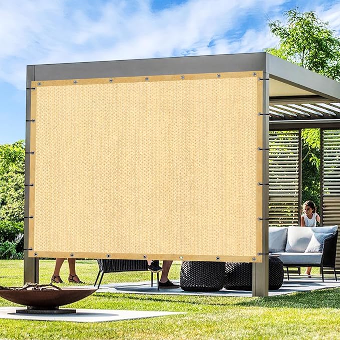 Artpuch Outdoor Pergola Shade Cover 14' X 20' Sun Shade Cloth with Grommets, 90% UV Protection Canopy Patio Privacy Screen (Customized Available) GN107, Wheat