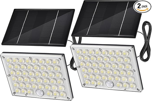 2pack 184 LED Solar Motion Lights Outdoor, Solar Wall Lights Outdoor Waterproof with 3 Modes Adjustable, Dusk to Dawn Solar Powered Security Light, Auto On/Off, for Porch, Patio