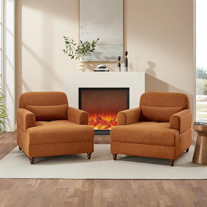 Oversized Chaise Lounge Chair, Cloud Fluffy Chaise Sofa Recliner with Adjustable Backrest, Comfy Upholstered Sleeper Couch Bed, Modern Deep Seat Reading Armchair for Living Room, Movie Room, Bedroom
