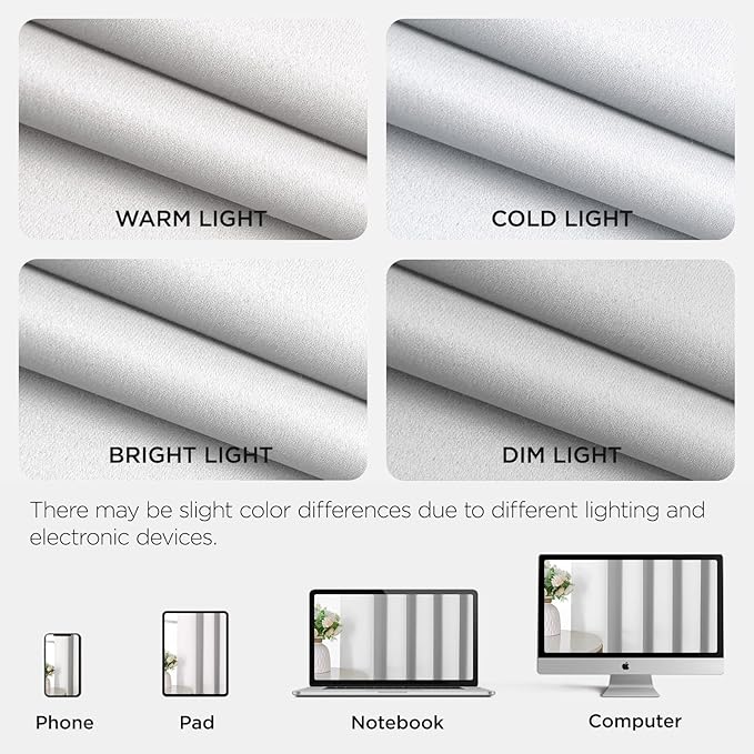 Joydeco Blackout Patio Sliding Door Curtains 90 Inches Long, Grommet Privacy Room Divider Curtains, Extra Wide Thermal Blackout Drapes for Bedroom Living Room (Pure White, 80Wx90L, 1 Panel)
