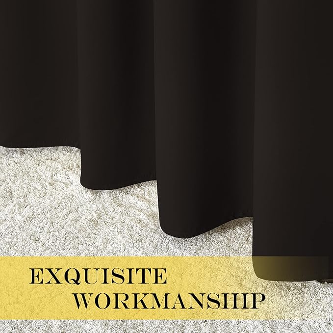 NICETOWN Blackout Doorway Curtain Drape 78 inch Long - Grommet Noise Reducing Thermal Insulated Solid Modern Window Treatments for Bedroom Closet (1 Panel, 52 x 78 Inch, Toffee Brown)