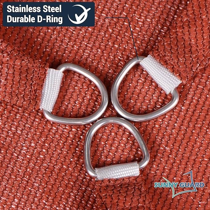 SUNNY GUARD Custom Size 5'x16' Rectangle Terra Red UV Block Sunshade for Backyard Yard Deck Patio Garden Outdoor Activities and Facility(Customized)