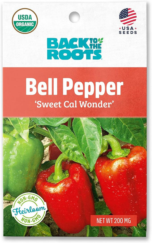 Back to The Roots 100% Organic Seed Packet Bell Pepper 'Sweet Cal Wonder'