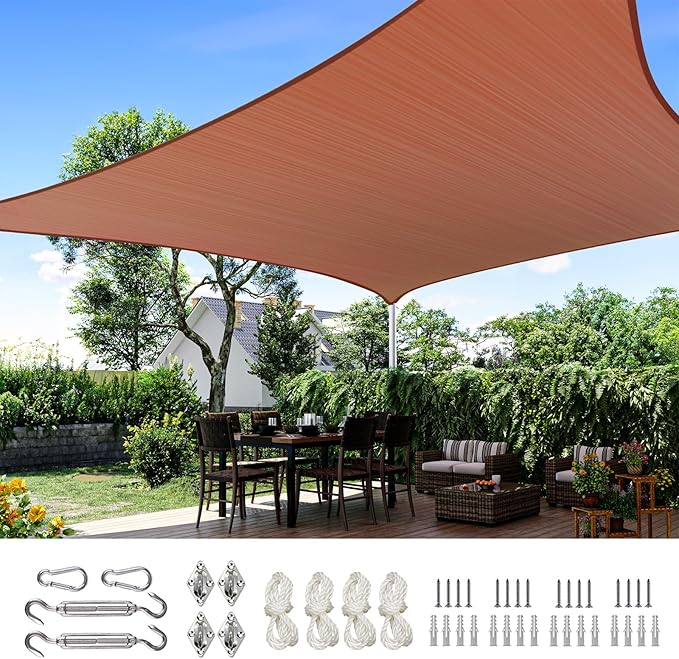 Quictent 20x26ft Sun Shade Sail for Patio, 185GSM Heavy Duty Rectangular Outdoor Sunshades UV Block Outside Canopy Cover for Backyard