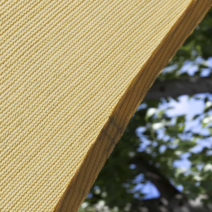 Amgo Custom Size 15' x 16' x 21.9' Sand Beige Right Triangle Sun Shade Sail Order to Make Canopy Awning UPF50+ AGSLT, 95% UV Blockage, Water & Air Permeable, 200GSM Commercial Standard (We Customize)