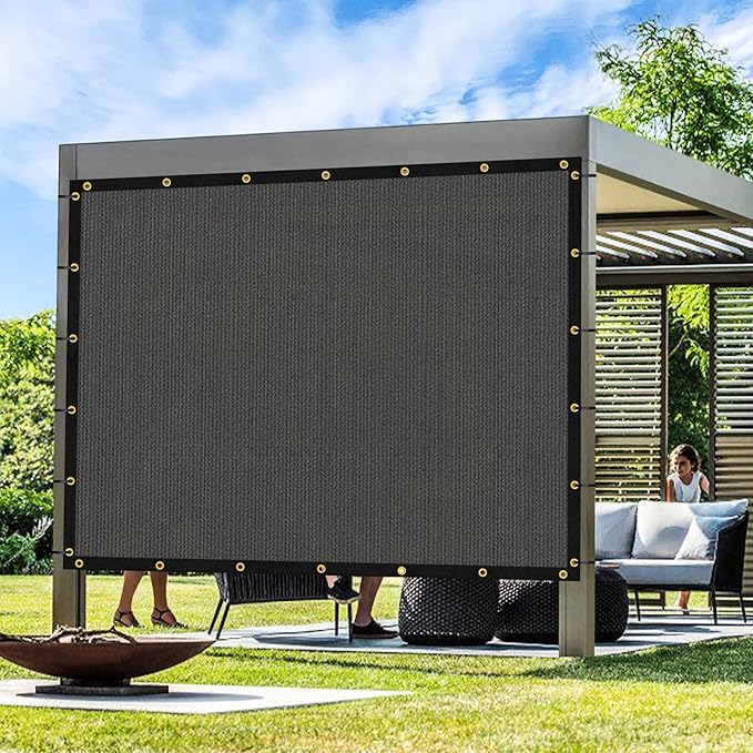 Artpuch Outdoor Pergola Shade Cover 8x24 FT Sun Shade Cloth with Grommets Dark Grey 90% UV Protection Canopy Patio Privacy Screen (Customized Available)