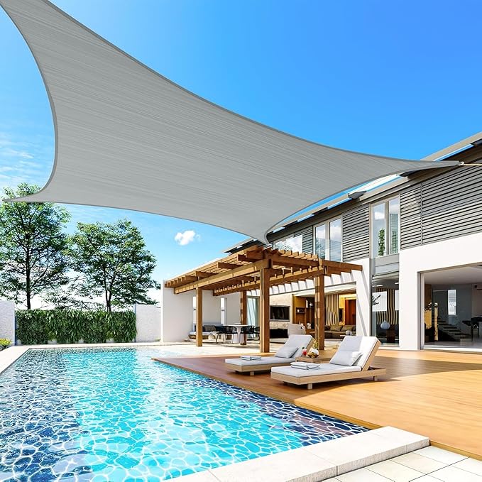 Quictent 20x26ft Sun Shade Sail for Patio, 185GSM Heavy Duty Rectangular Outdoor Sunshades UV Block Outside Canopy Cover for Backyard