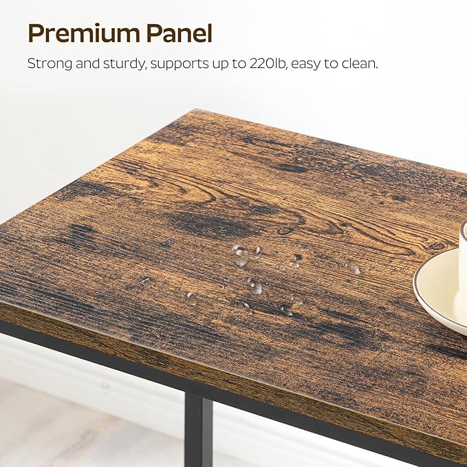 55" Long Bar Table, Counter Bar Height Table, High Top Table, Rectangular Hightop Bar Pub, for Kitchen, Living Room, Dining Room, Entryway, Rustic Brown and Black BT04BR