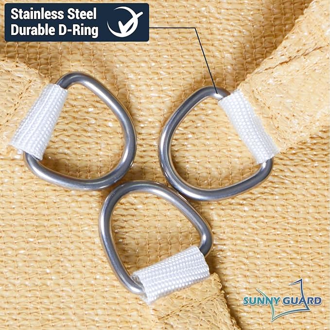 SUNNY GUARD Custom Size 11'x22'x22' Triangle Sand UV Block Sunshade for Backyard Yard Deck Patio Garden Outdoor Activities and Facility(Customized)