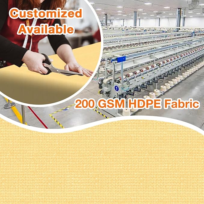 Artpuch Outdoor Pergola Shade Cover 5x23 FT Sun Shade Cloth with Grommets Sand 90% UV Protection Canopy Patio Privacy Screen (Customized Available)