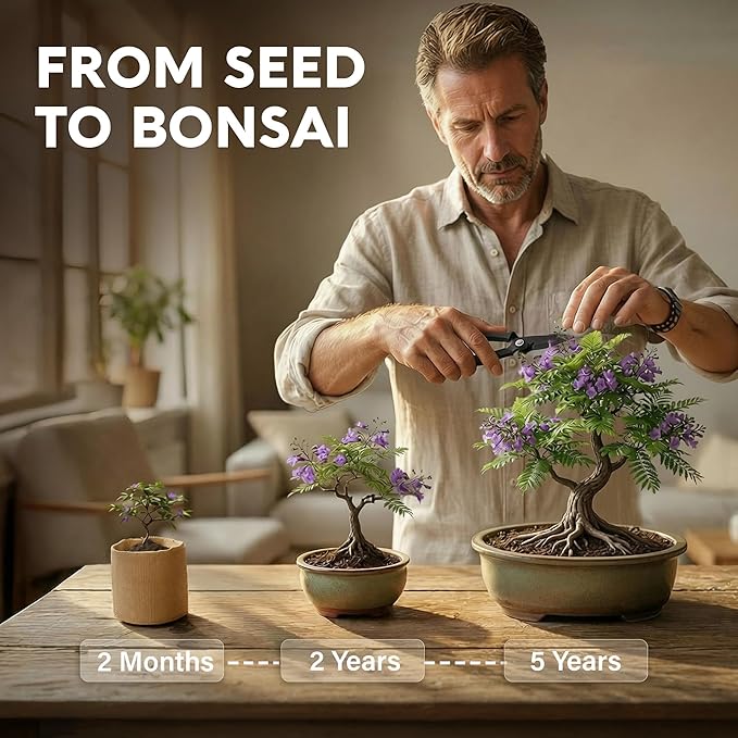 Bonsai Tree Kit for Beginners – 5X Unique Japanese Bonzai Trees, Complete Indoor Bonsai Starter Kit for Growing Bonsai Plants w/Tools & Planters – DIY Christmas Gardening Gifts for Mom