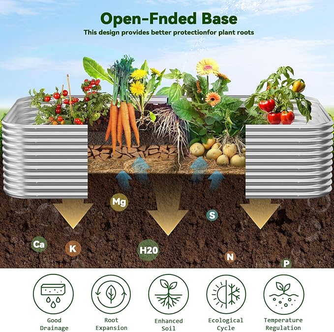 2 Pack Tall 6x3FT Corrugated Galvanized Steel Raised Garden Bed Outdoor, Metal Above Ground Garden Bed for Vegetables and Flowers, Raised Beds for Gardening