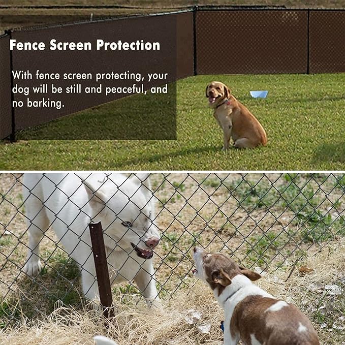 UPGRADE Privacy Fence Screen 6'x17' Brown Outdoor 90% Visibility Blockage 170 GSM Mesh Shade Cover Panels for Backyard,Balcony,Home Decoration with Zip Ties,Customized Avaliable
