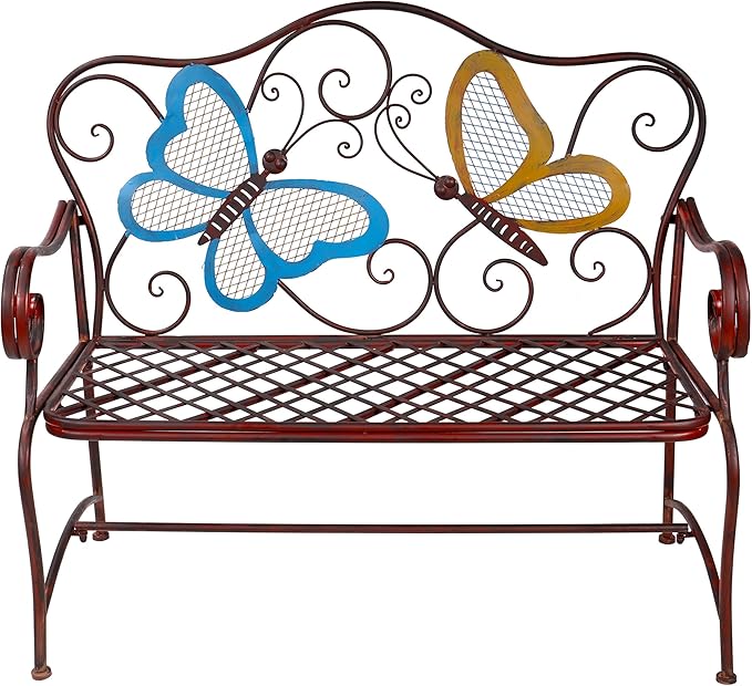 Alpine Corporation 45" x 23" Outdoor 2-Person Butterfly Garden Bench