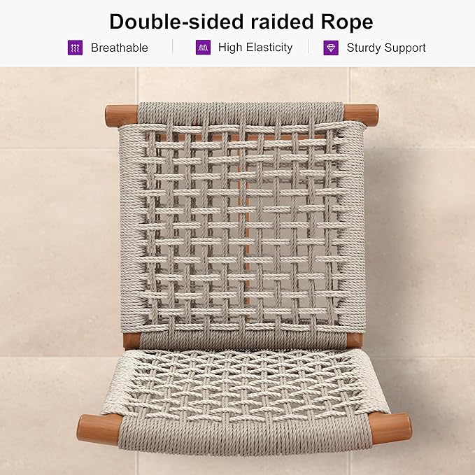 PURPLE LEAF Outdoor Bar Stools Set of 4 Aluminum Counter Height Wicker Stool with Back for Backyard Pool Lawn Kitchen Patio Metal Barstool Chairs Teak