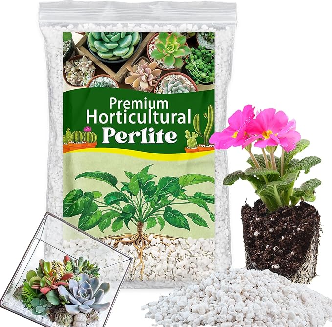 Organic Horticultural Perlite,Natural Perlite Improved Drainage, Ventilation & Root Growth,Perlite Conditioner Potting Mix for Orchids,Succulents,Indoor & Outdoor Plant and Gardening-4QT