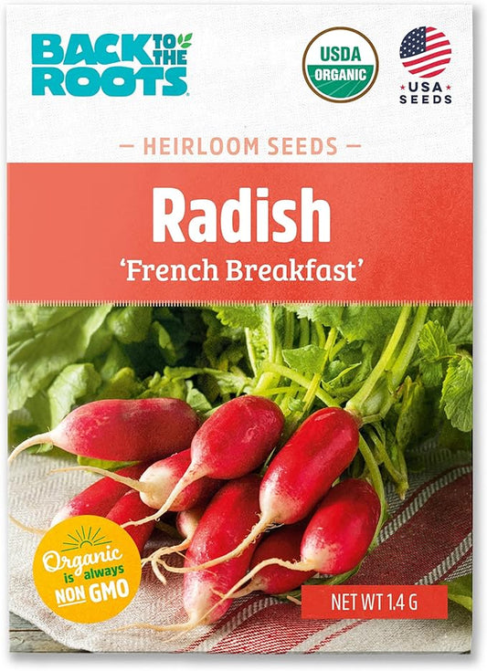 Back to The Roots 100% Organic Seed Packet - Radish 'French Breakfast' 1.4g