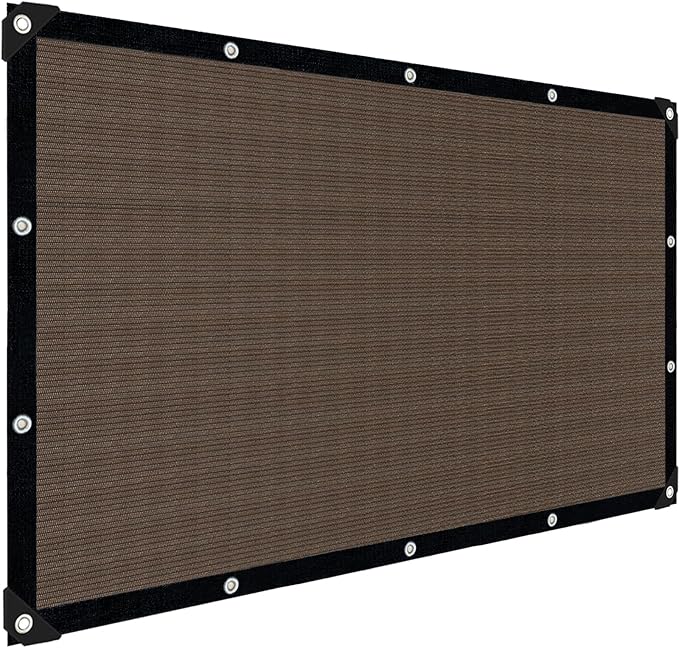 Mocha Sun Shade Cloth,Pergola Shade Cover with Reinforced Grommets,90% Shade Fabric Fence Privacy Screen Balcony,Pergola Shade Cover Canopy Garden Carport Porch Deck Patio Shade Cover,6x12FT