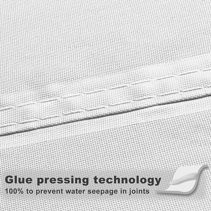 SUNNY GUARD Waterproof Sun Shade Sail 9'x9'x9' White Triangle UV Block Sunshade for Backyard Yard Deck Patio Garden Outdoor Activities and Facility(Customized)