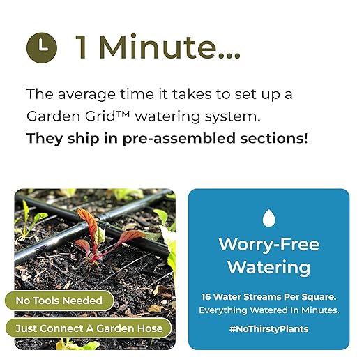 The Garden Grid | Drip Irrigation System for Garden Beds - But Better | Pre-Assembled, Waters Every Plant, 1-Minute Setup, Lasts 5-10x Longer Than Drip | USA-Made Quality | Size: 2x4 - Dims 22.5"x44"