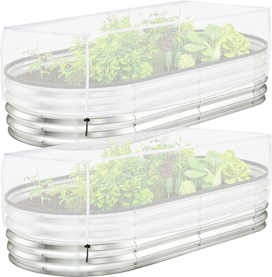 2 Pack Garden Netting for Raised Beds, 55.1" x 30" x 19.6" Garden Bed Insect Bird Netting Cover, Raised Garden Bed Plant Cover Mesh Pest Barrier Screen for Protecting Vegetables Fruits Flowers