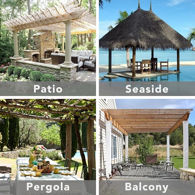 Easy-Going Outdoor Patio Curtains Detachable Tab Top Windproof Weatherproof Curtain for Cabana, Porch, Pergola and Gazebo, Tab Bottom Drape, 2 Panels, 54W x 84L inch, Terra Red