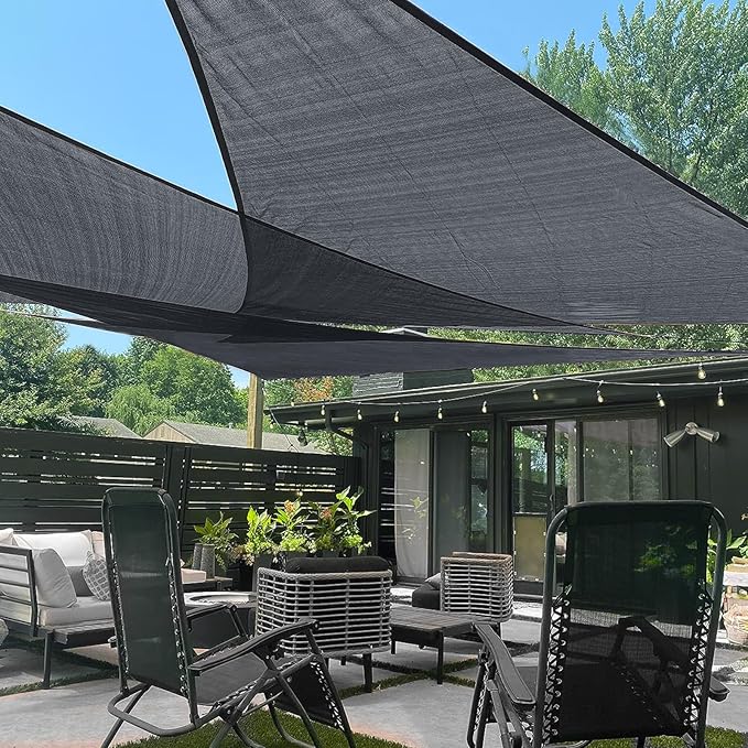 LOVE STORY Custom Size 12'x14'x18.4' Graphite Grey Sun Shade Sail Right Triangle Sunshade Fabric Awning Canopy for Patio Backyard Carport Pergola (Customized)