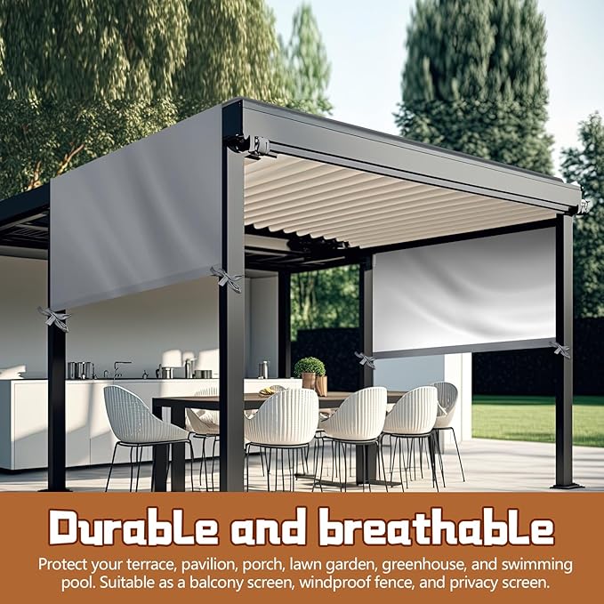 Universal Pergola Replacement Canopy Outdoor Canopy Shade Cover Waterproof Shade Top Cover for Outdoor Patio Porch Backyard(12 x 8 ft,Gray)