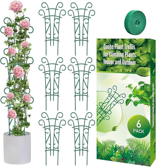 6 Pack Indoor Plant Trellis for Potted Plants, Stackable Garden Trellis for Climbing Plants Outdoor, Small Trellis for Houseplants Rose Hoya Pothos Plant Climber Support