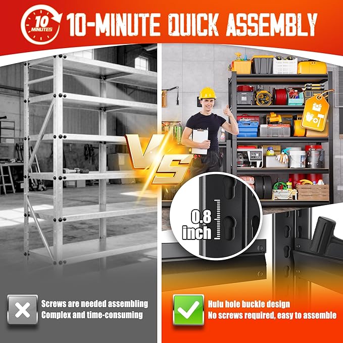 Set of 3 Garage Shelving-2050LBS 5 Tier Storage Shelves,Adjustable Heavy Duty Metal Shelving Unit and Storage Large Rack,Utility Steel Shelf For Shop Warehouse Industrial Pantry Basement 71"x35"x16"