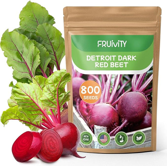 800+ Heirloom Fruivity Detroit Dark Red Beet Seeds for Planting-Non-GMO Vegetable Seeds, High Germination, USA Grown, for Home Garden & Fresh Beets
