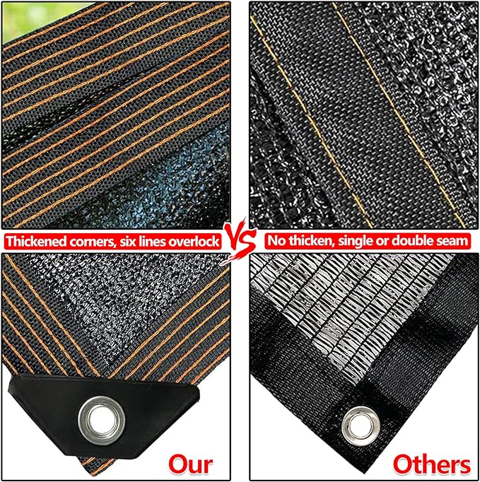 Shade Cloth for Plants Greenhouse, 80-90% Sunblock Shade Sails for Outdoor Garden Pergola Patio Lawn Pool Sun Shade Cloths for Kennel Chicken Coop Easier to Hang Shade Net Cover Shade Cloth