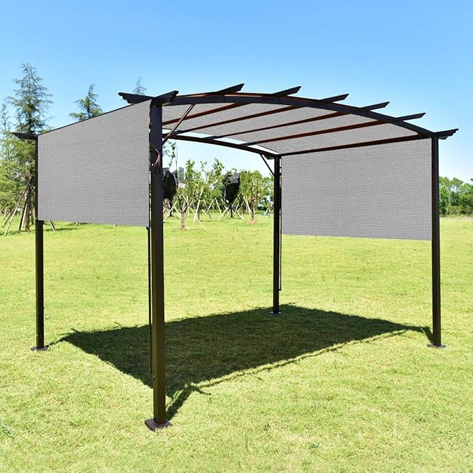 Eden's Decor Straight Flat-Edged Sun Shade Sail Rectangular 6' x 13' Grey UV-Blocking Outdoor Canopy Fabric Cloth Awning for Pergola Patio Garden Backyard Custom Size